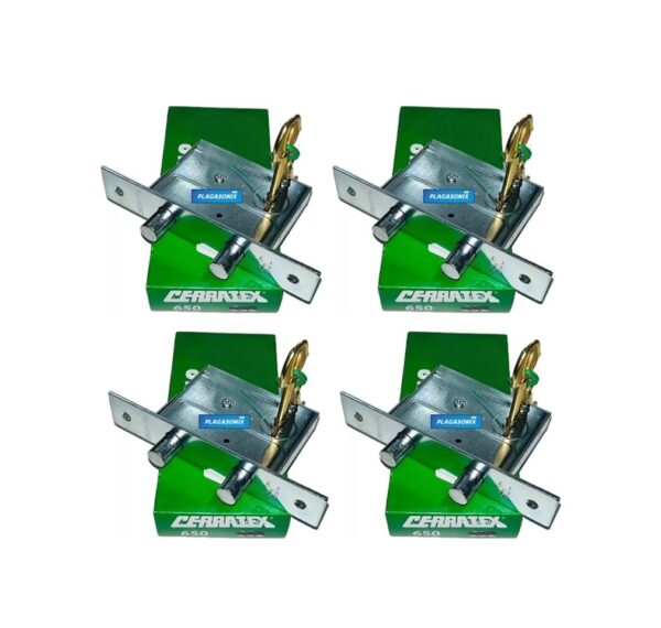 Kit 4 Cerrojos Embutir Doble Paleta Hermanados CERRATEX 650