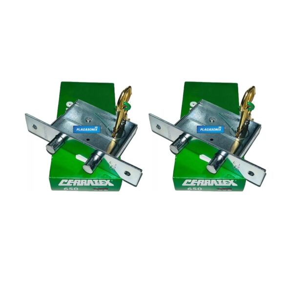 Kit 2 Cerrojos CERRATEX 650 Embutir Doble Paleta Hermanados
