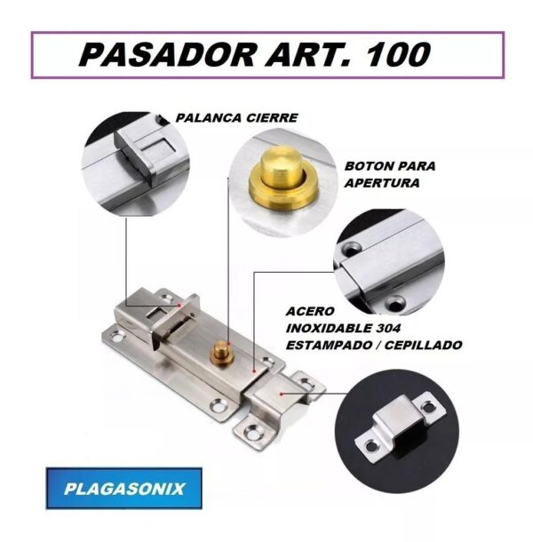Pasador Cerrojo De Arrimar Acero Inoxidable S/llave 10 Unid. - Image 8