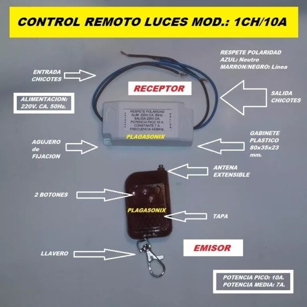 Control Remoto Luces 1 Canal Rf 220v 10a - Image 3