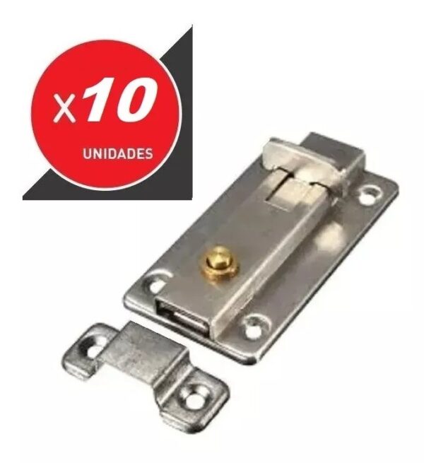 Pasador Cerrojo De Arrimar Acero Inoxidable S/llave 10 Unid. - Image 9