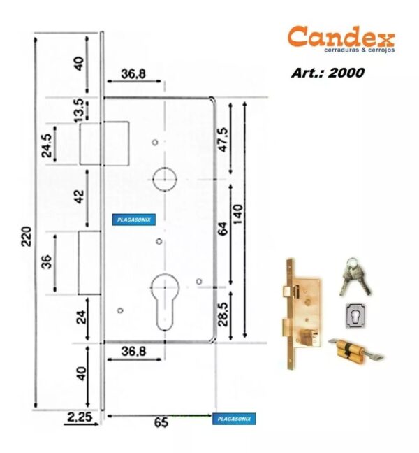 Cerradura De Alta Seguridad Multipunto Candex 2000 - Image 2