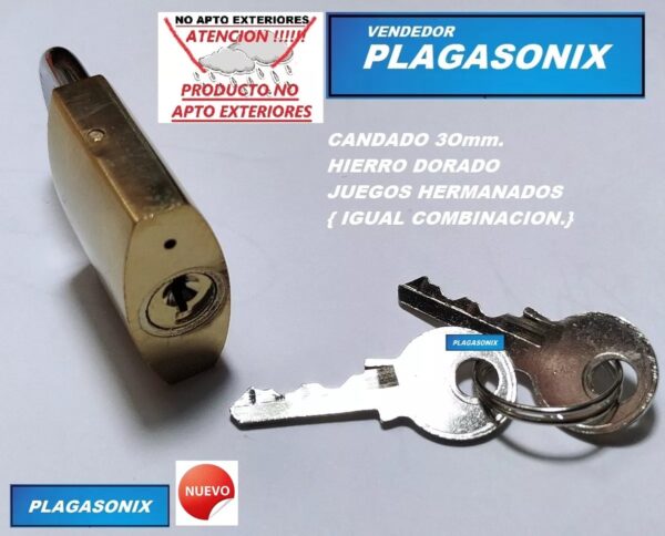 6 Candados Hierro Dorado 30mm Hermanados Igual Combinacion - Image 5
