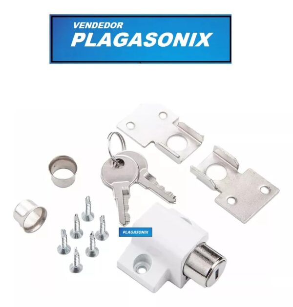 Cerradura Puerta Ventana Corrediza Lk-450 Blanca Kit X 2 Uni - Image 8