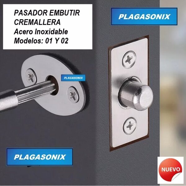 Pasador Embutir Cremallera Chico 01 Acero Inox. Kit 5 Unidades - Image 5