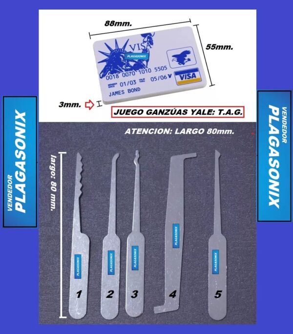 Juego de Ganzuas Mini Disimuladas en Estuche Modelo T.A.G. - Image 3