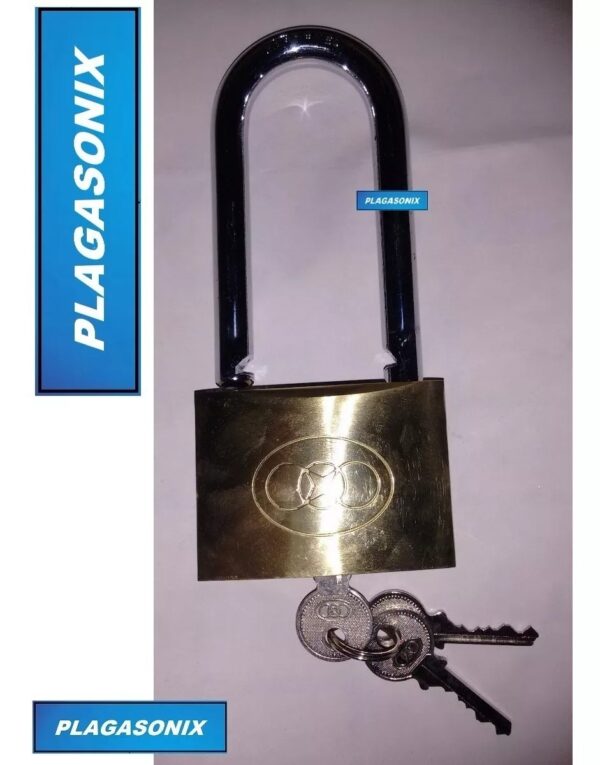 Candado Reforzado Bronce 75mm Aro Largo Doble Traba - Image 6