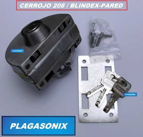 Cerrojo Cerradura Puerta Blindex A Pared B-208 Perilla Llave - Image 6