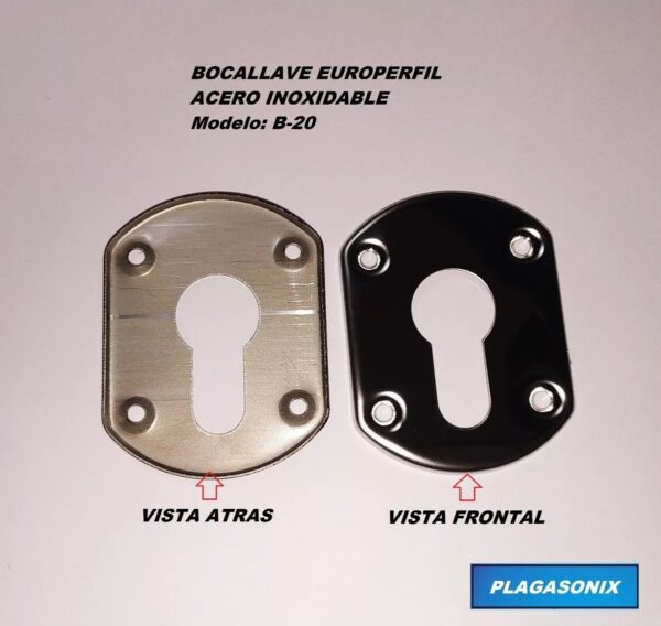 Bocallaves Europerfil Ancho B-20 Acero Inox. Par Kit X 10 - Image 5