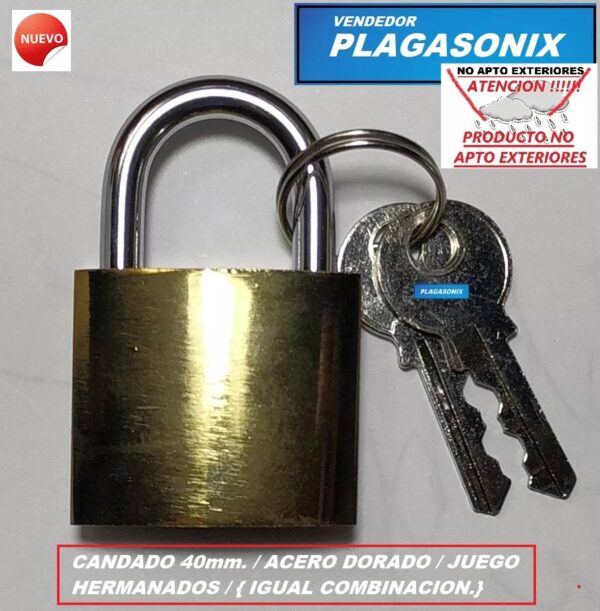 12 Candados Hierro Dorado 40mm Hermanados Igual Combinacion - Image 6