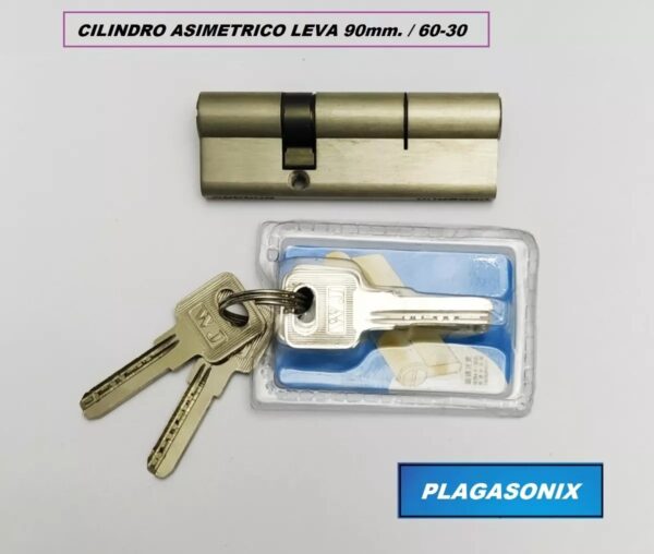 Cilindro Europerfil 90mm. Asimetrico 60/30 Leva  Llave Obra - Image 4