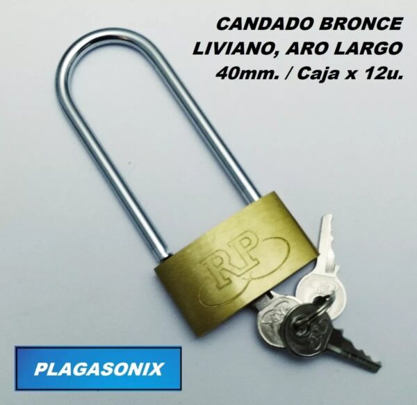 Candados De Bronce Liviano 40mm Aro Largo 12 Unid. 3 Llaves - Image 5