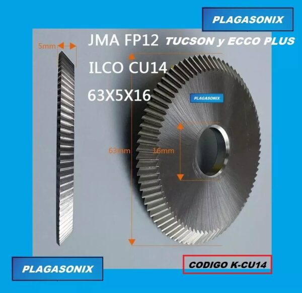 Fresa Repuesto Duplicadora Yale Jma Tucson Ecco Plus Kcu-14 - Image 3