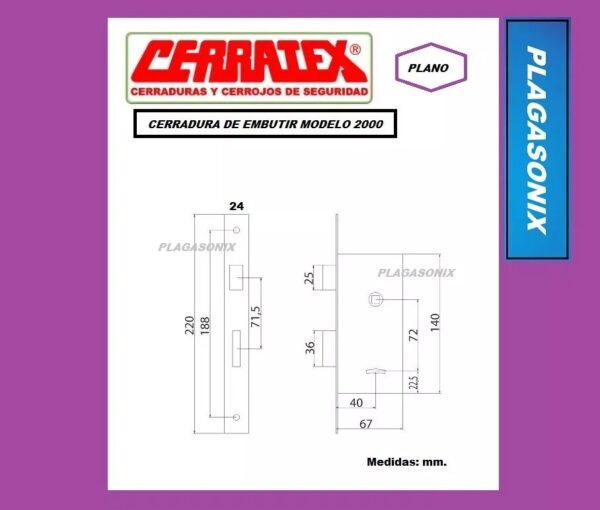 Cerradura Cerratex 2000 Simil Prive 200 Trabex 6624 Etc. - Image 2