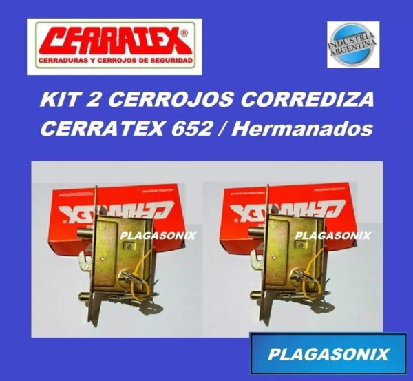 Kit 2 cerrojos CERRATEX 652 CORREDIZAS hermanados igual combinacion - Image 4