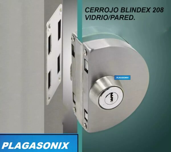 Cerrojo Cerradura Puerta Blindex A Pared B-208 Perilla Llave - Image 8