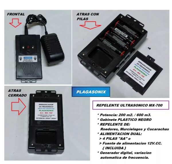 Erradicador Ultrasonico Cucarachas Mx-700 Dual Pilas / 220v. Plagasonix - Image 6
