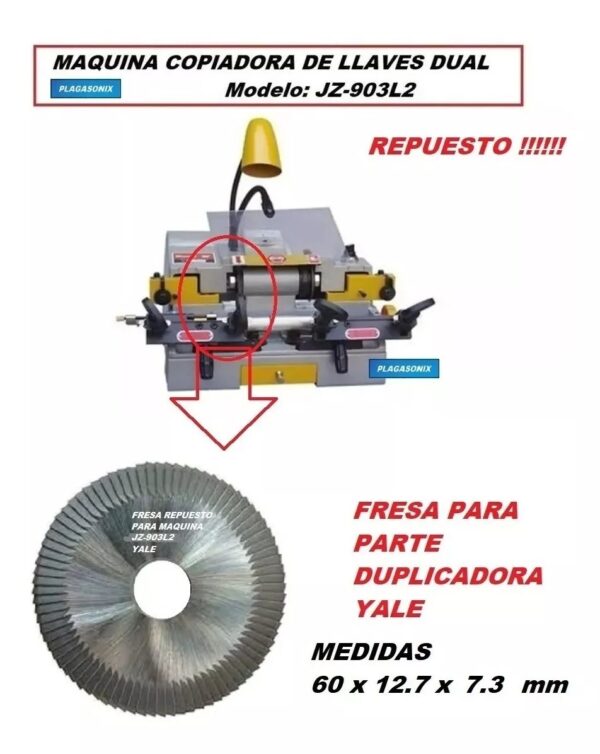 Fresa Repuesto Duplicadora Dual Yale Maquina Jz-903l2 - Image 3