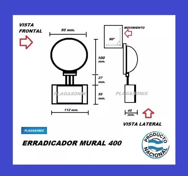 Repelente Ultrasonico Alacranes Plagas Mural 400 - Image 8