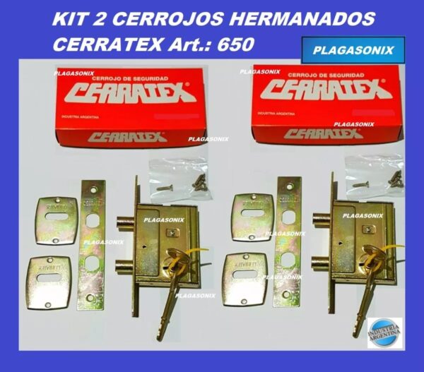 Cerradura C-2004 2 Pernos + 2 Cerrojos 650 Hermanados Kit 3 - Image 4