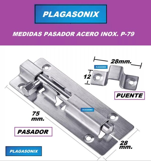 Pasador De Acero Inoxidable Modelo P-79 Blister X 2 Unidades - Image 2