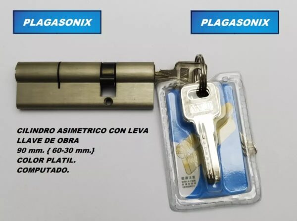 Cilindro Europerfil 90mm. Asimetrico 60/30 Leva  Llave Obra - Image 7
