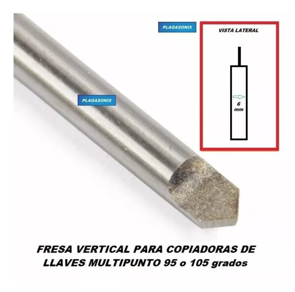 Fresa Repuesto Maquina Copiadora Llave Multipunto 95 Grados - Image 2