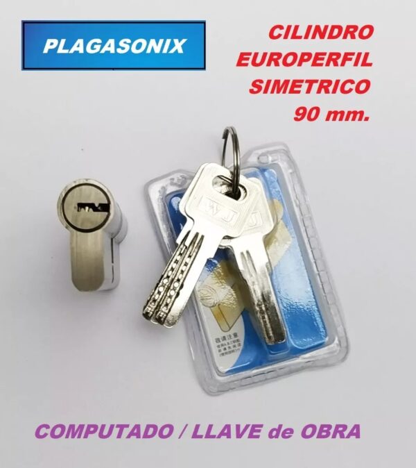 Cilindro Europerfil 90mm. 45/45 Simetrico Leva Llaves Obra - Image 4