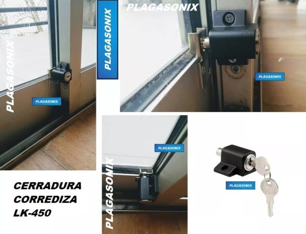 Kit 10 Cerradura Puerta Corrediza Ventana Llave Lk-450 Negra - Image 6