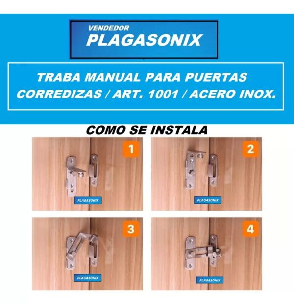 Pasadores Acero Inox. X 6 Uni, Puerta Corrediza Granero 1001 - Image 3