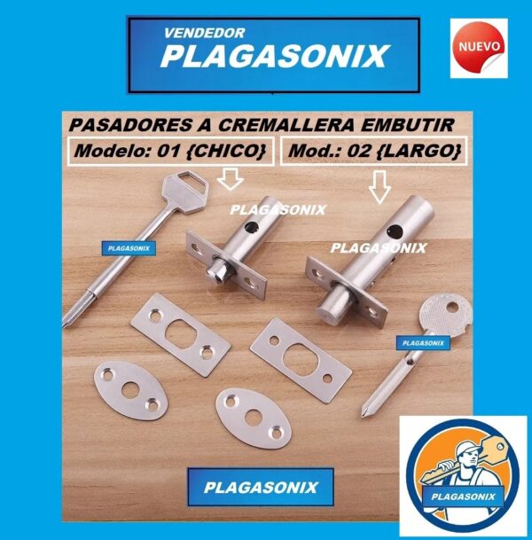 Pasador Embutir Cremallera Chico 01 Acero Inox. Kit 5 Unidades - Image 8