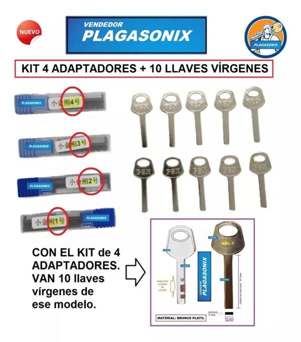 Kit 4 Adaptadores Tipo Bulit Para 368/a + 10 Llaves Abl-1 - Image 3