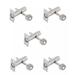 Pasador Embutir Cremallera Largo 02 Acero Inox Kit 5 Unidad