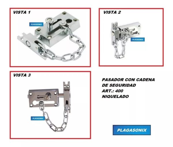 Pasador Con Cadena De Seguridad Niquelado Premium Art. 400 - Image 4