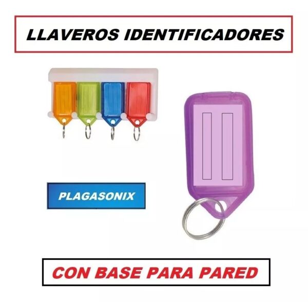 Kit Llaveros Tarjeteros Identificacion Con Soporte Pared 10 - Image 3