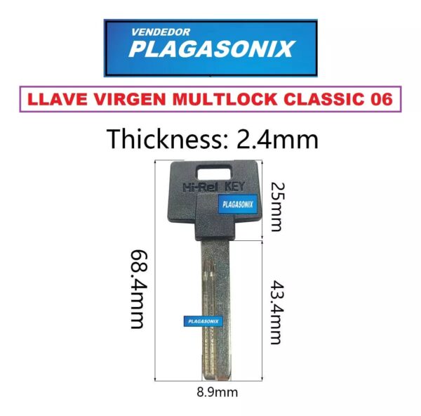 5 Llaves Virgenes Para Cilindros Multlock 06 Classic - Image 2