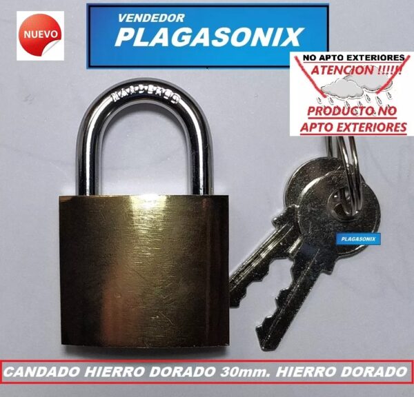 6 Candados Hierro Dorado 30mm Hermanados Igual Combinacion - Image 3