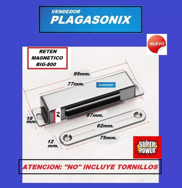 Reten Magnetico Puertas Muebles Alacenas Metalico Big-800 - Image 2