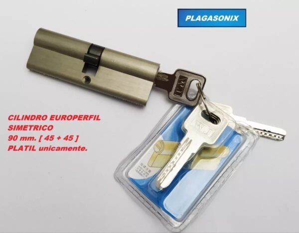 Cilindro Europerfil 90mm. 45/45 Simetrico Leva Llaves Obra - Image 3