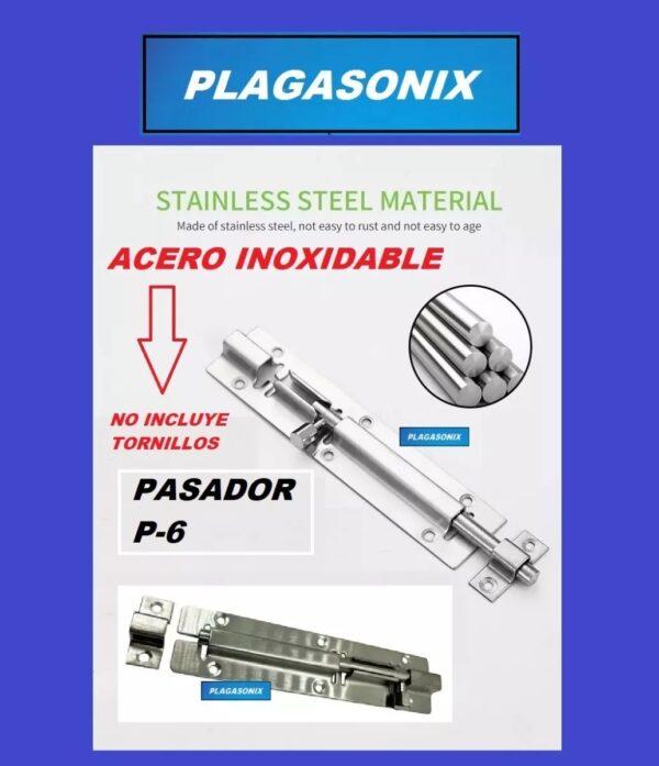 Pasador Cerrojo P-6 Arrimar Acero Inoxidable Por 10 Unidades - Image 3