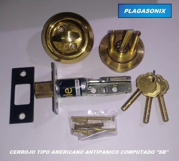 Cerrojo Embutir Tipo Americano Antipanico Computado  Sb  Dor. Producto Exclusivo Plagasonix De Bronce - Image 7