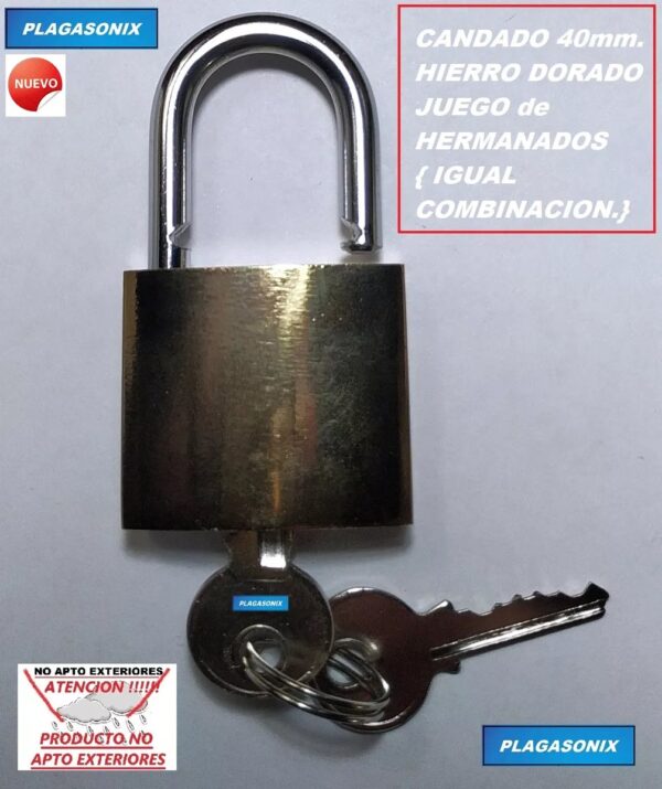 12 Candados Hierro Dorado 40mm Hermanados Igual Combinacion - Image 4