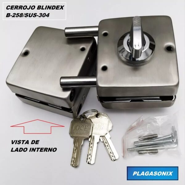 Cerrojo Cerradura Puerta Vidrio Blindex Antipanico B-258 - Image 8