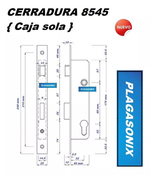 Cerradura Con Llaves Para Puerta De Aluminio Línea Modena - Image 2