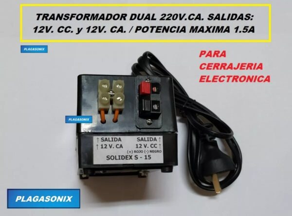 Transformador Para Cerraduras Salidas 12v.cc Y 12v.ca 1.5a - Image 4