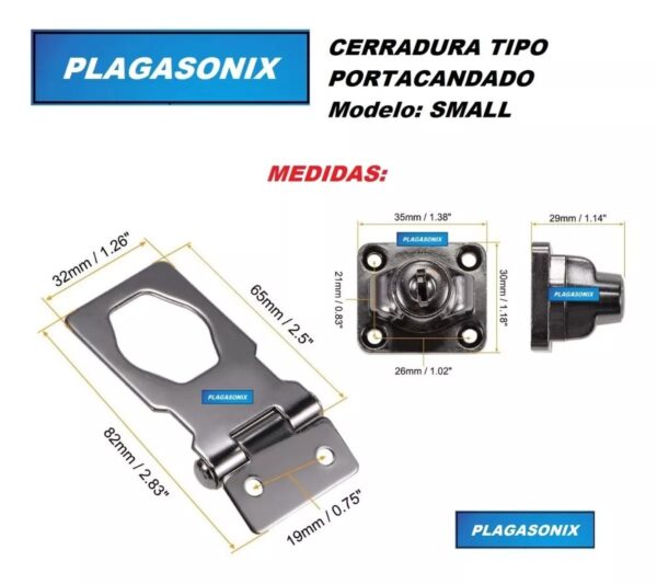 Portacandado Small Con Cerradura No Necesita Candado - Image 2