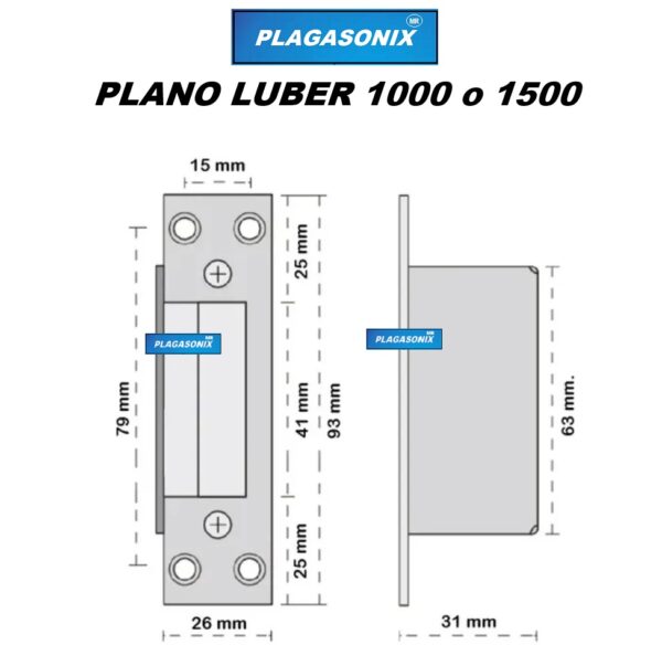 Destrabapestillo eléctrico LUBER 1000 o 1500 12V.CA. para cerraduras. - Image 3