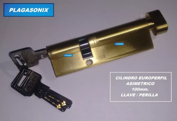 Cilindro Europerfil 100mm Asimetrico 3 Llaves Computado Perilla - Image 3