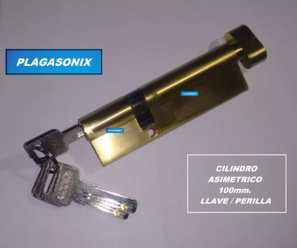 Cilindro Europerfil 100mm Asimetrico 3 Llaves Computado Perilla - Image 4