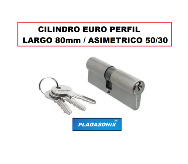 CILINDRO 80 ASIMETRICO 50/30 5 llaves yale